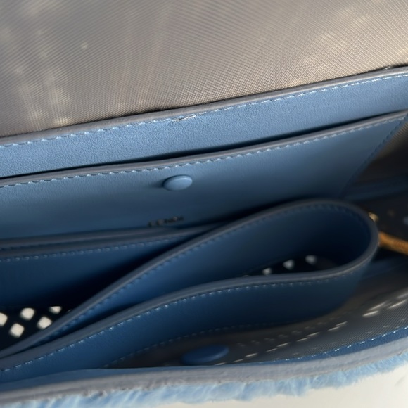 NWT!Fendi luxury laser cut mink fur baby blue baguette - Picture 5 of 5